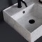 Marble Design Ceramic Wall Mounted or Vessel Sink With Counter Space